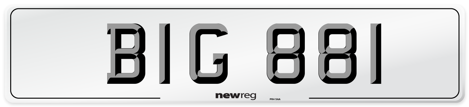 BIG 881 Number Plate from New Reg
